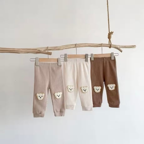 3color 白くまワッペンワッフルレギンス(751)