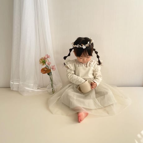 kids フリルフレンチチュール切替ワンピース(4000)