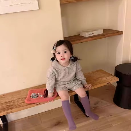 momo アイレットニット丸襟セットアップ(1425)