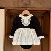 jennybebe blackメイド風スカートロンパース(1162)