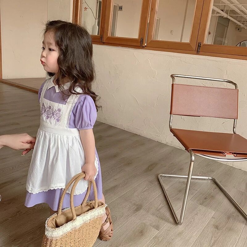 パープル襟付きエプロンワンピース(1763) | こどもふく🧸mocokids