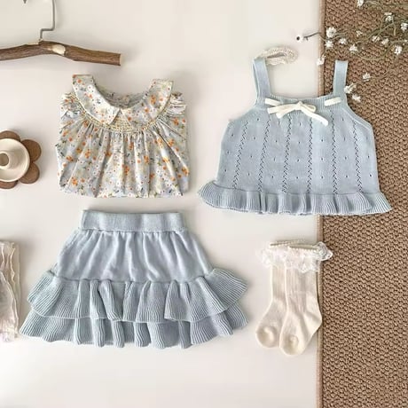 momo pastel blue×purple アイレットキャミニットセットアップ(1096)
