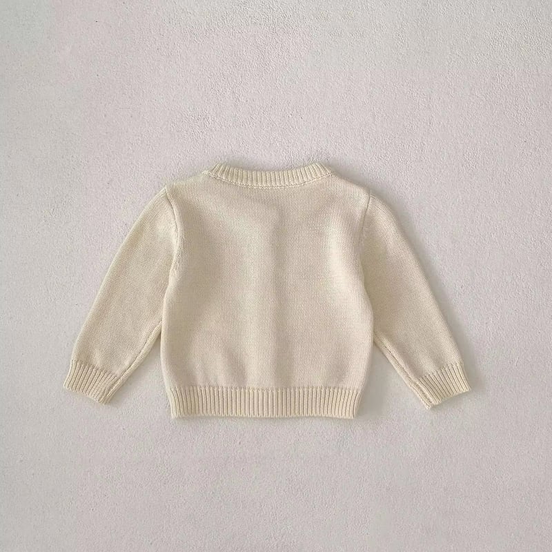 チェリーレッド刺繍ニットカーディガン(667) | こどもふく moco kids
