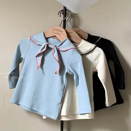 jennybebe 3color リボンデザインバイカラートップス(735)