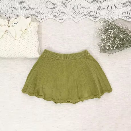 green/white ラインニットスカート(2019)