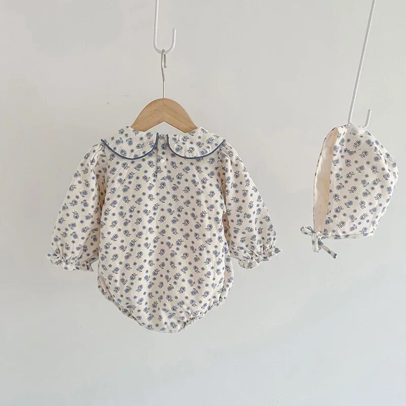 ブルーデイジーシャーリングロンパース(2305) | こどもふく🧸mocokids