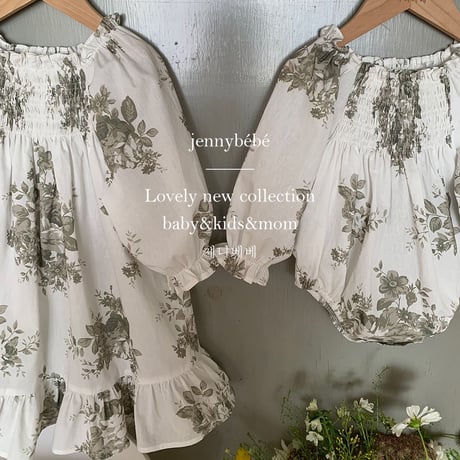 jennybebe 姉妹お揃いlarge dark tone flowerロンパースorワンピース(3221)