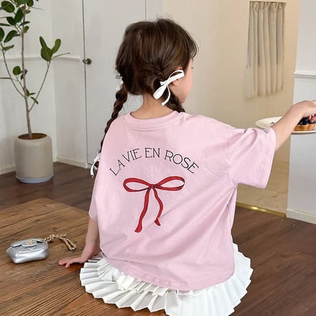 kids 4color リボンオーバーtシャツ(4132)