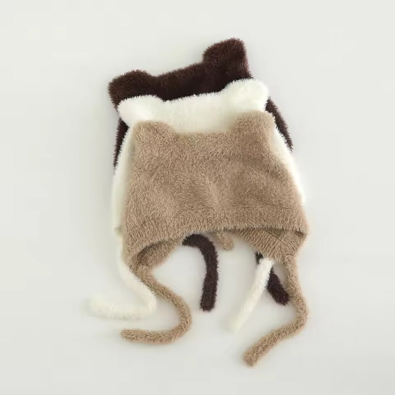 ふわふわ猫しっぽボンネット(1130) | こどもふく🧸mocokids