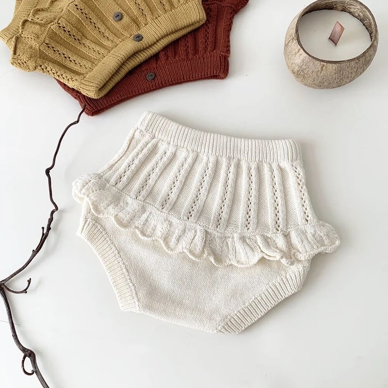 3color フリルニット編みブルマ(3236) | こどもふく🧸mocokids