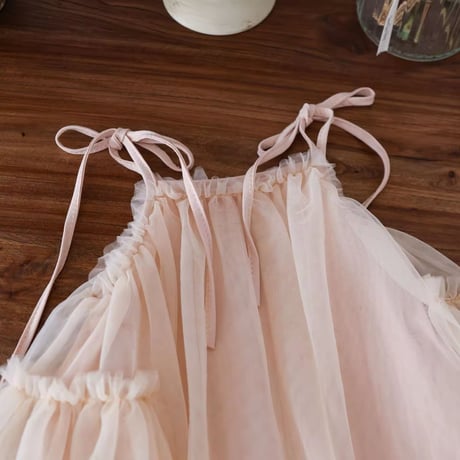 beige pink / light green サイドギャザーキャミワンピース(924)