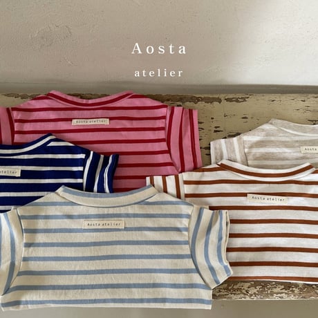 即納【Aosta】signature border T-shirt(2999)