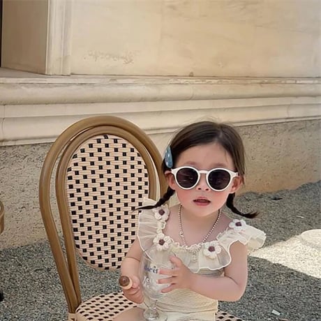 kids マーガレット刺繍フロントフリルレースswim wear(3045)
