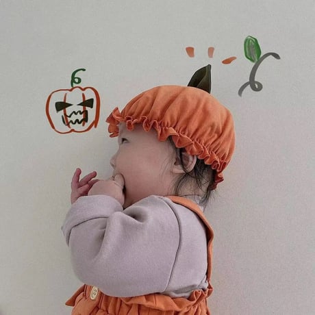 Halloweenパンプキンロンパース(3180)