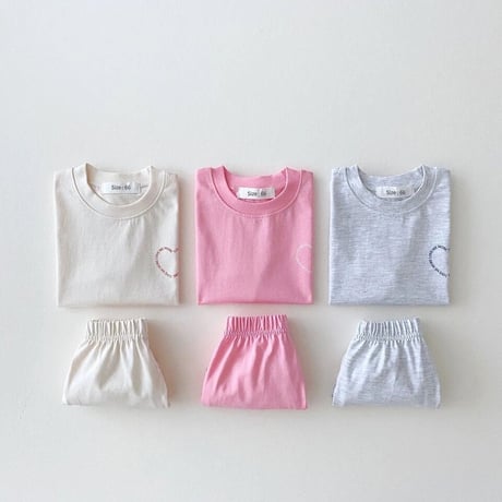 3color ロゴハート半袖セットアップ(3019)