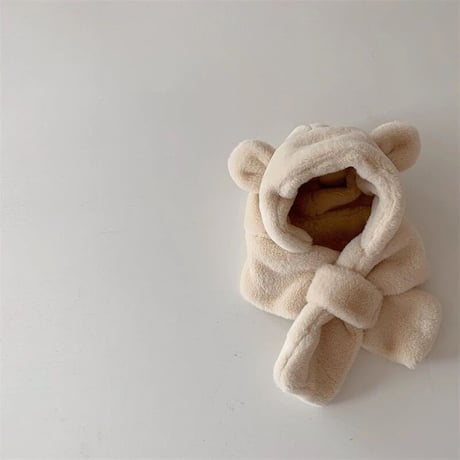 くま耳フェイクファーぬくぬくマフラー帽子(116)