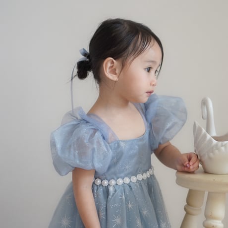 kids light blueウエストパールスノードレス(580)