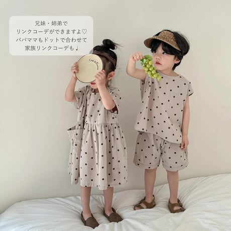 ゆるっとカジュアルドットワンピースorセットアップ(4036)