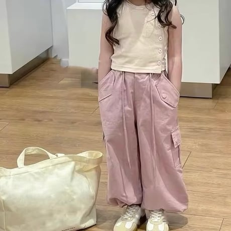 kids ダスティピンクカーゴパンツ(679)