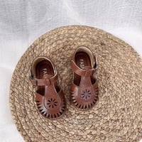 ヴィンテージフラワーカットストラップサンダル(327)
