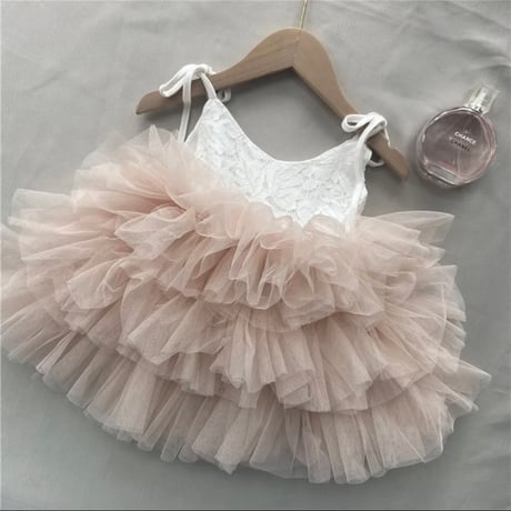 pink/white バイカラーキャミレースチュチュドレス(4079)