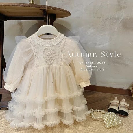 kids luxury long sleeve ラメドレス(3325)