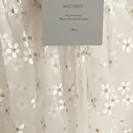 6color white flowerチュールドレス(328)