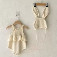 うさ耳ボンネットフリルキャミニットサロペット(877)