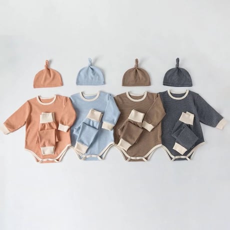 即納◆6color ストライプコットン3点セット(946)