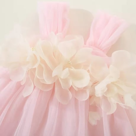mint/pink ウエストフローラルドレス(688)