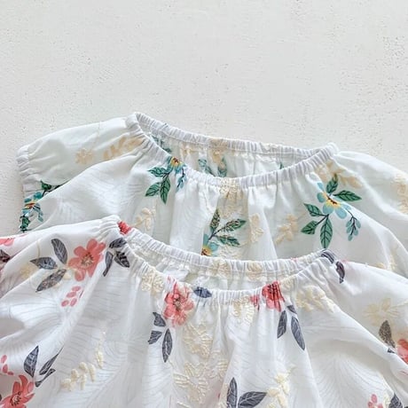 フローラル刺繍ノースリーブセットアップ(3169)