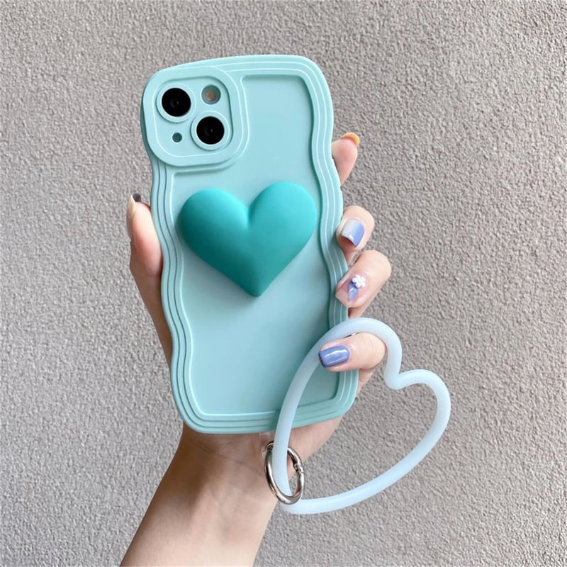 LOUVINI iPhone用ケース ベージュ ハートストラップ レースレディース Lace Ladies カードケース付きレザー調