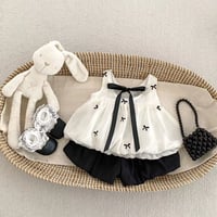 blackリボンバルーンノースリーブ× blackパンツコーデ(1225)