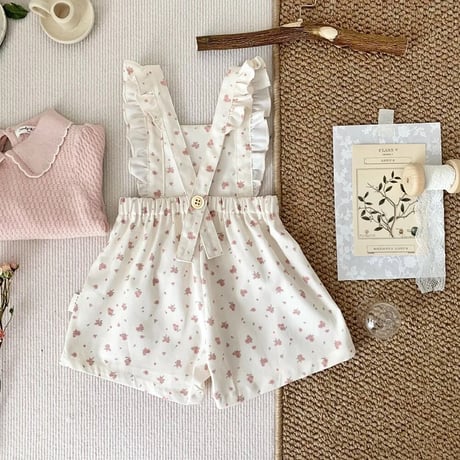momo pink small flowerサロペット(4058)