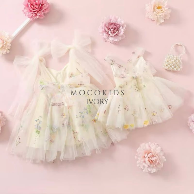 9color flower gardenキャミトリプルリボンチュールドレス(526) | こど