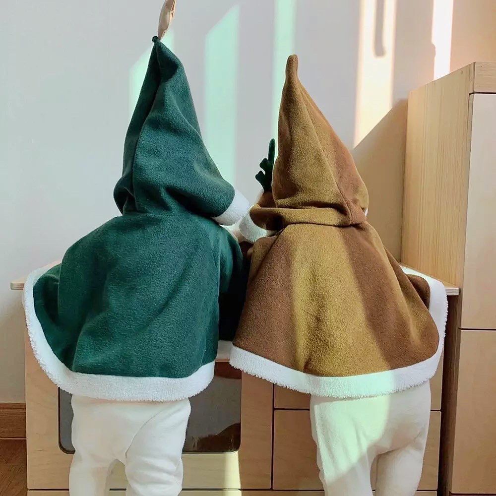 サンタ×トナカイ×ツリーXmasポンチョ(2425) | こどもふく moco kids