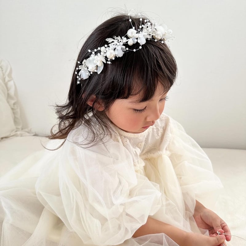 コットンレースぽわん袖ドレス(2474) | こどもふく🧸mocokids