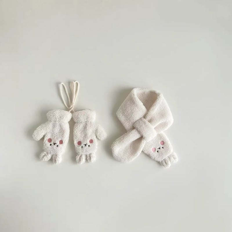 くまうさぎマフラー手袋セット(759) | こどもふく🧸mocokids