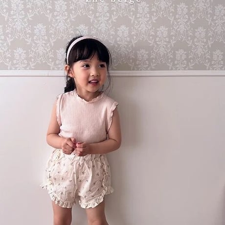 即納【The Beige】ribbed sleeveless T(2762)