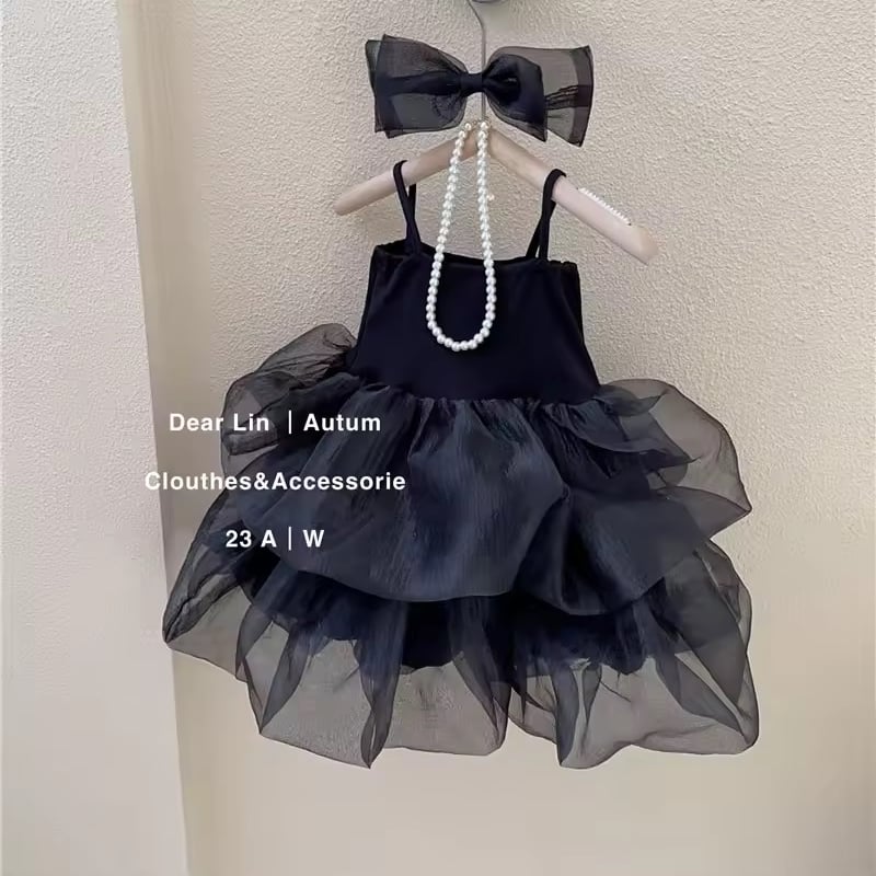 ママとお揃いブラックキャミバルーンスカートドレス(1673) | こども 