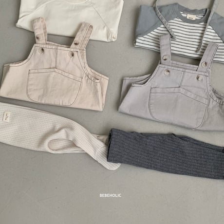 即納【bebeholic】Chino Suspender  salopette (be34)