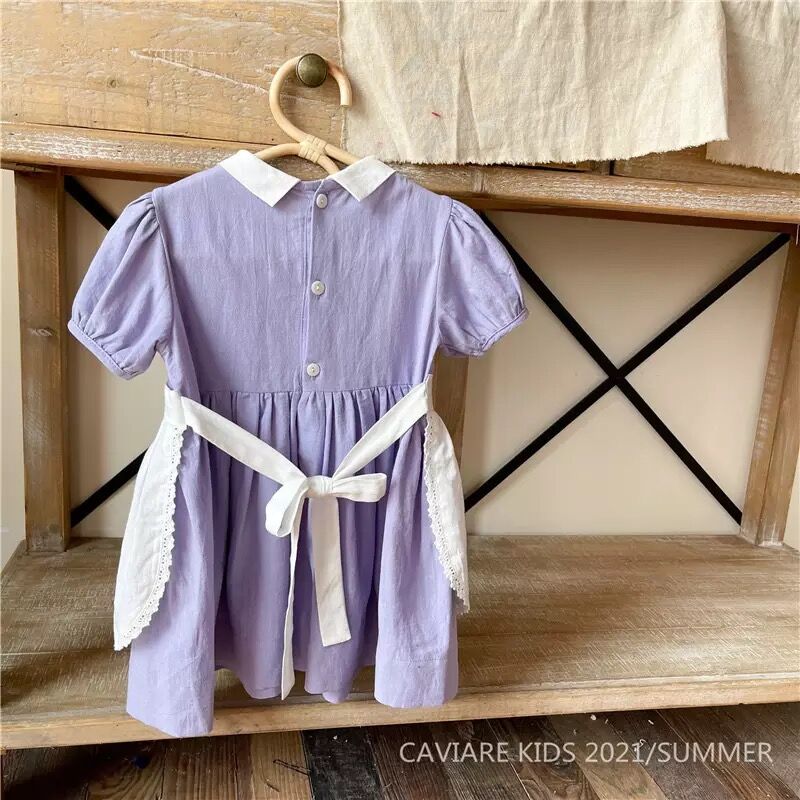 パープル襟付きエプロンワンピース(1763) | こどもふく🧸mocokids