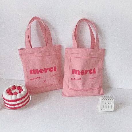 merci pink トートバッグ(2711)