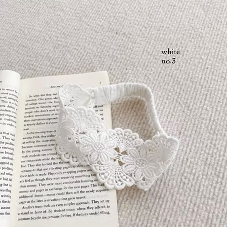 8pattern white × apricotベビーヘッドバンド(190)