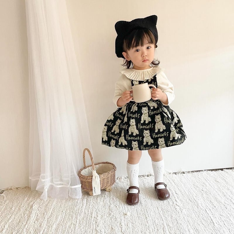 即納◇5color 猫耳しっぽベレー帽(394) | こどもふく🧸mocokids