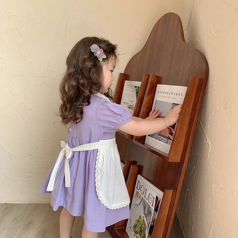 パープル襟付きエプロンワンピース(1763) | こどもふく🧸mocokids