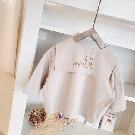 襟バック刺繍ブラウス(628)