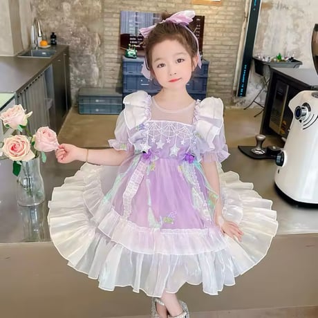 kids purple/ whiteアイドルグレープドレス(645)