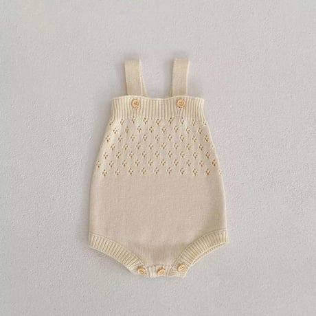 アイボリー刺繍ニットカーディガンorアイレットニットサロペット(2469)