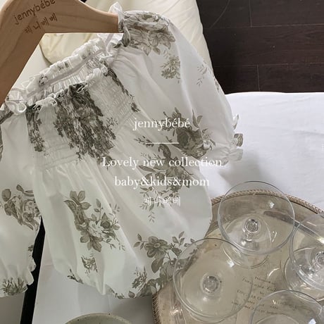 jennybebe 姉妹お揃いlarge dark tone flowerロンパースorワンピース(3221)